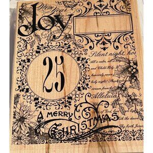 Stampin Up! Christmas Collage Wood-Mounted Rubber Stamp
